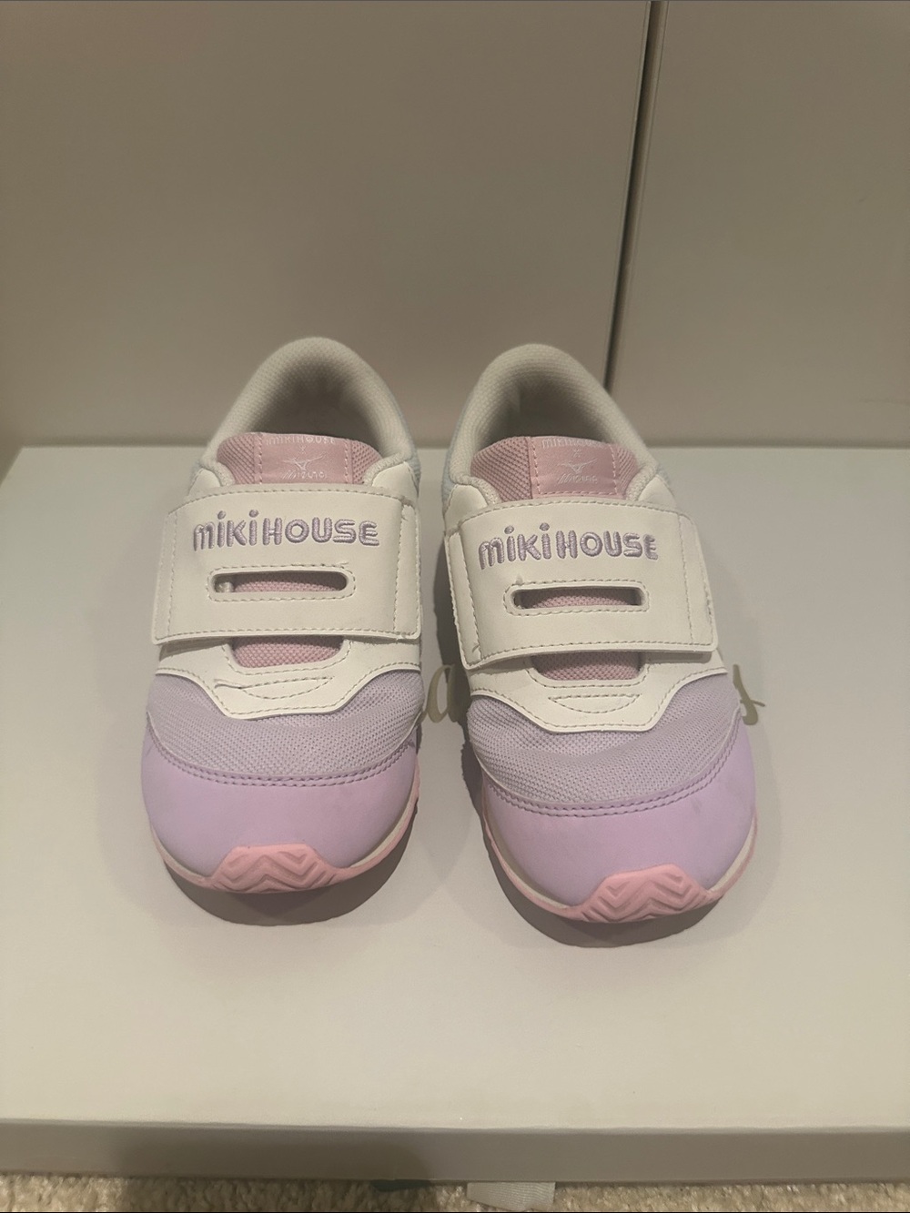 Miki House Kids' Pink & Lavender Velcro Sneakers 19.5